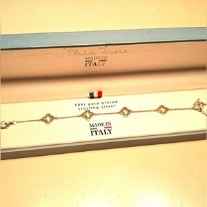 🍀 Mia Fiore 925 Sterling Silver 18k Gold Plated Diamond Clover Bracelet